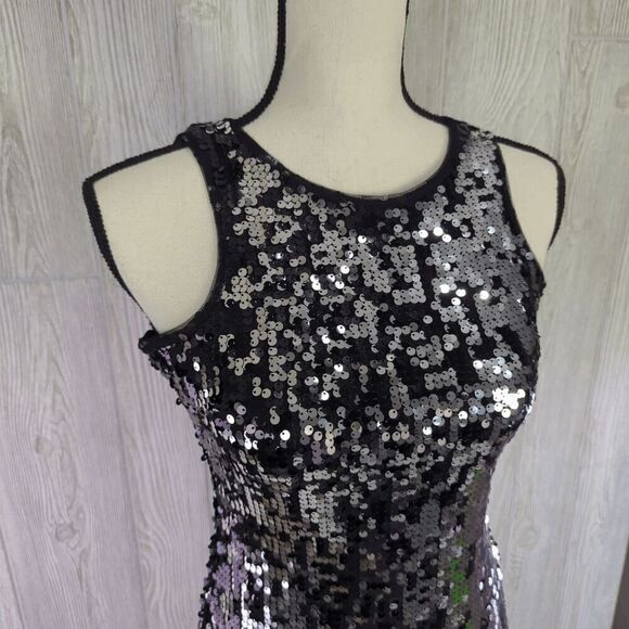 Speechless Teen Juniors Size 3 Black Silver Sequin Party Sleeveless Dress - Picture 10 of 10